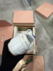 Miu Miu Plume Beyaz Deri Kadın Sneaker 4
