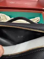 Loro Piana Extra Pocket L19 Siyah Kadın Deri Çanta 4