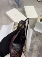 Ysl Babylone Breteuil Bordo Kadın Deri Topuklu 3