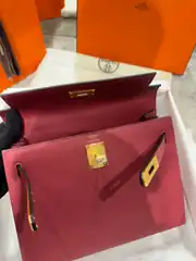 Hermes Kelly 28 Kadın Bordo Deri Çanta 3