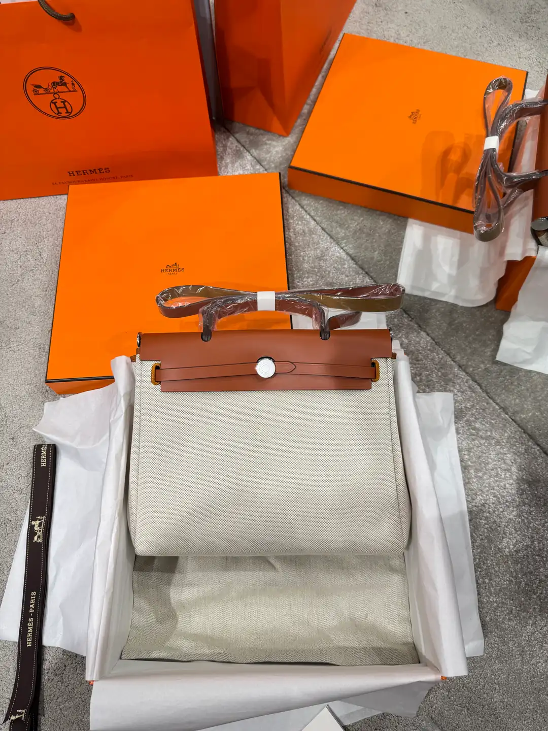 Hermes Herbag Zip Canvas Çanta