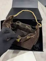 Chanel 25 Mini Acı Kahve Kadın Süet Çanta 3
