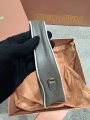  Miu Miu Wander Soft Hobo Gri Kadın Deri Çanta 3