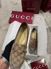 Gucci Crystal-Embellished Kadın Kanvas Loafer 4