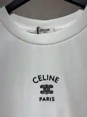 Celine Oversize Unisex Beyaz Tişört 2