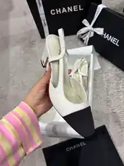 Chanel Slingbacks Beyaz Kadın Topuklu 3