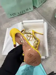 Aquazzura Sarı Tequila Sandal Kadın Deri Topuklu 4