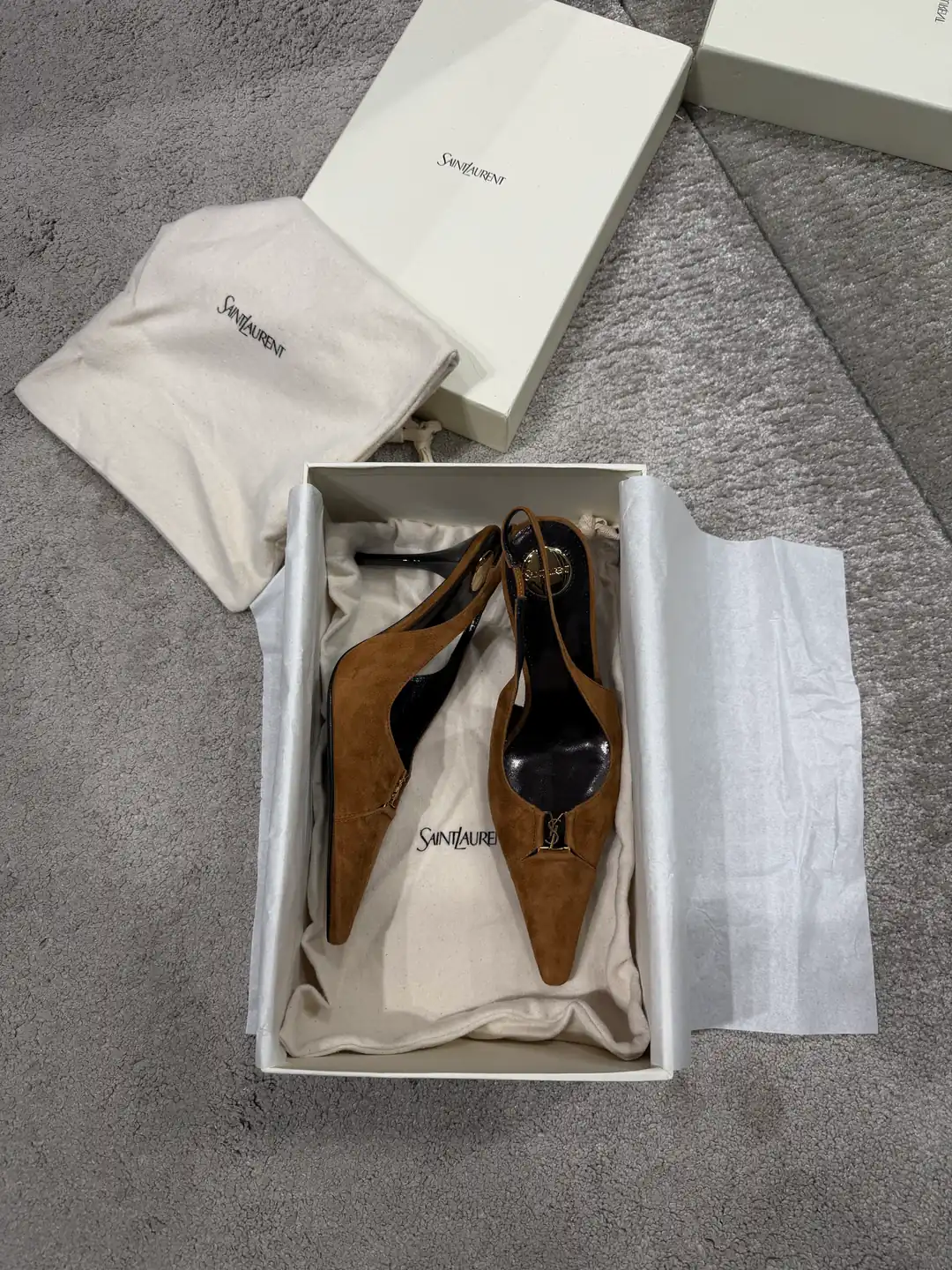 Ysl Babylone Breteuil Kahve Kadın Süet Deri Topuklu