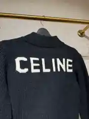 Celine Siyah Fermuarlı Örme Kadın Hırka 5