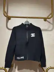 Celine Siyah Fermuarlı Örme Kadın Hırka 1