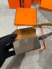 Hermes Kelly Pocket 18 Etoupe Kadın Deri Kemer 4