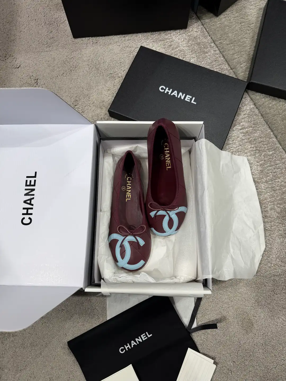Chanel Coco Beach Bordo Kadın Deri Babet