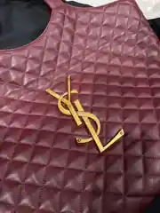 YSL Icare Maxi Shopping Bordo Kadın Deri Çanta  5