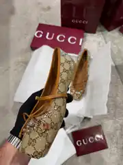 Gucci Crystal Horsebit Kadın Kanvas Babet 5