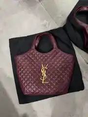 YSL Icare Maxi Shopping Bordo Kadın Deri Çanta  2