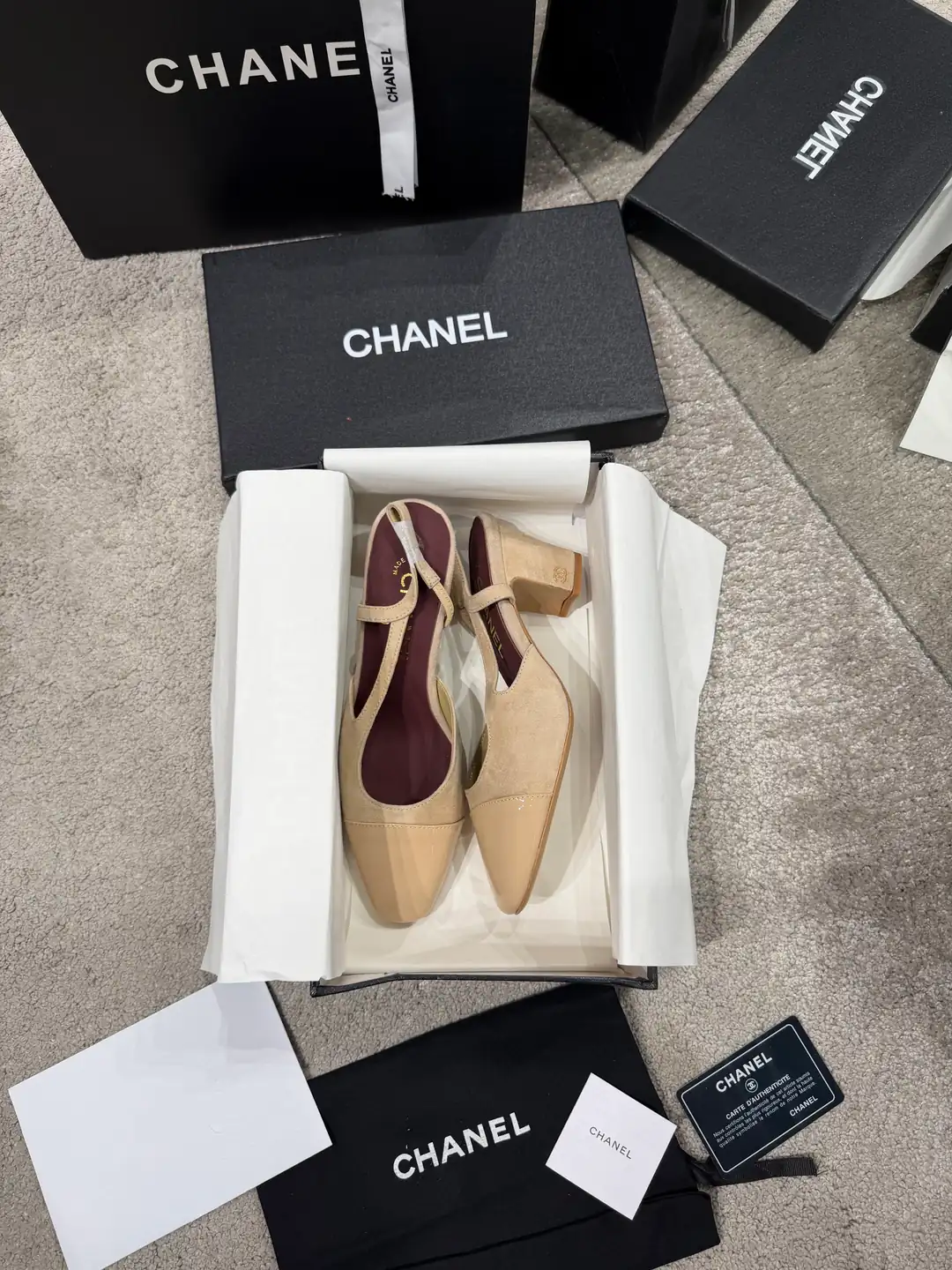 Chanel Slingbacks Bej Kadın Süet Topuklu