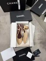 Chanel Slingbacks Bej Kadın Süet Topuklu 1