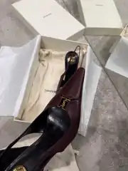 Ysl Babylone Breteuil Bordo Kadın Deri Topuklu 5