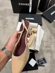 Chanel Slingbacks Bej Kadın Süet Topuklu 4