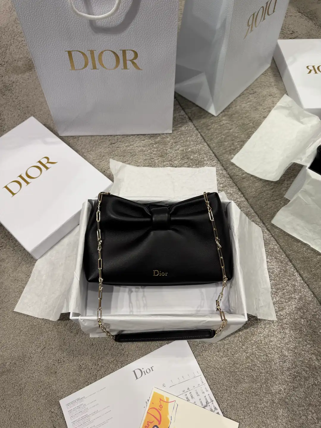 Dior Siyah Small Bow Kadın Deri Çanta