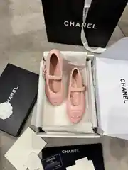 Chanel Pembe Mary Janes Kadın Deri Babet 1