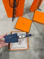Hermes Kelly Pocket 18 Mavi Kadın Deri Kemer 1
