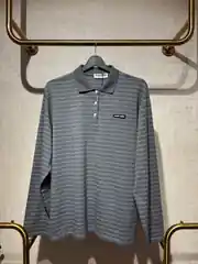 Miu Miu Gri Polo Yaka Oversize Tişört 1
