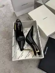Ysl Siyah Kadın Deri Topuklu 1