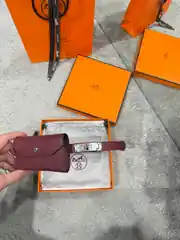Hermes Kelly Pocket 18 Bordo Kadın Deri Kemer 1